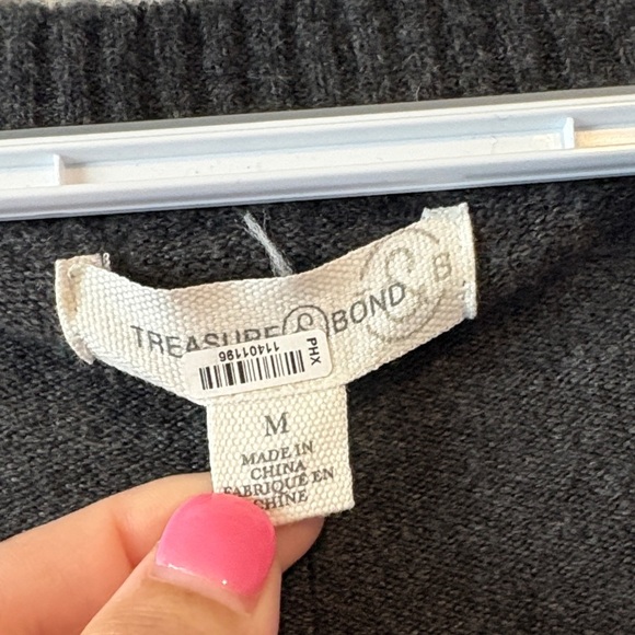 Treasure & Bond Charcoal Gray Long Sleeve wool blend sweater Dress - Picture 2 of 7